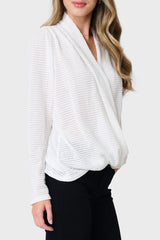 Surplice Open Weave Sweater