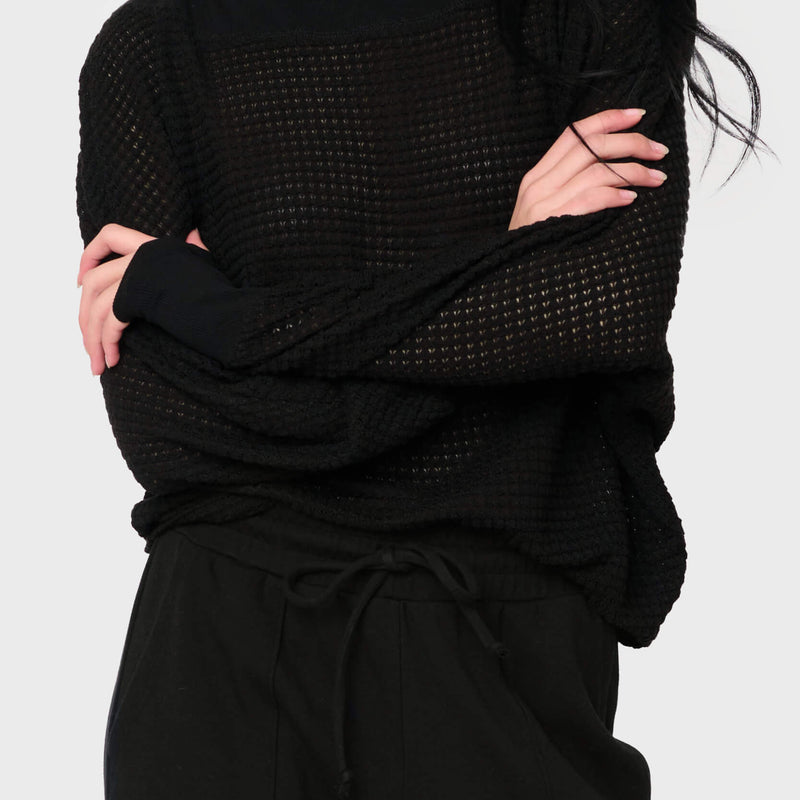 Wheels Up Open Weave Sweater