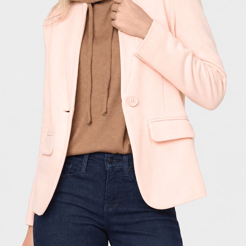 Notch Collar Blazer in Pearl Blush