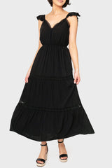 Strappy Crochet Inset Maxi Dress