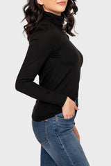 Essential Turtleneck Soft Sweater Knit Top with Puff Sleeve