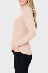 Essential Turtleneck Soft Sweater Knit Top With Puff Sleeve