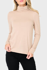 Essential Turtleneck Soft Sweater Knit Top With Puff Sleeve