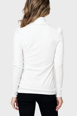 Essential Turtleneck Soft Sweater Knit Top With Puff Sleeve