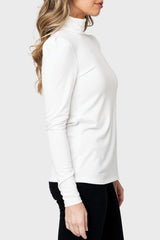 Essential Turtleneck Soft Sweater Knit Top With Puff Sleeve