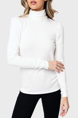 Essential Turtleneck Soft Sweater Knit Top With Puff Sleeve