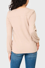 V-Neck Blouson Sleeve Sweater