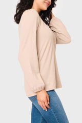 V-Neck Blouson Sleeve Sweater