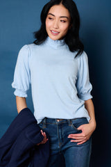 Feminine Mock Neck Luxe Sweater Top