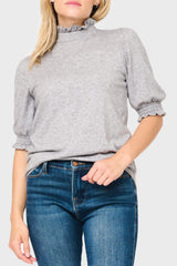 Feminine Mock Neck Luxe Sweater Top