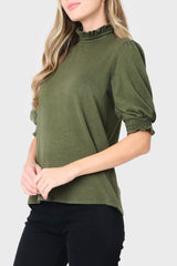 Feminine Mock Neck Luxe Sweater