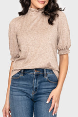 Feminine Mock Neck Luxe Sweater