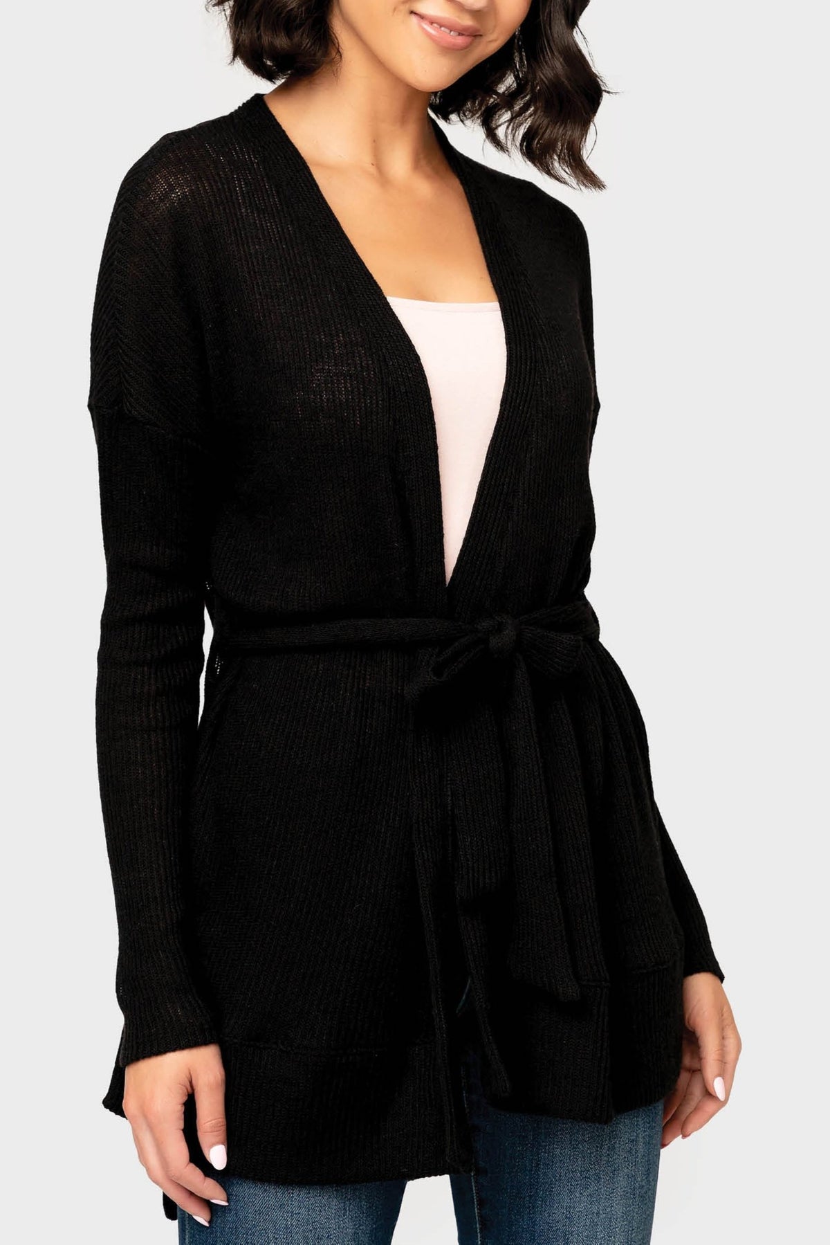 My Way Belted Convertible Cardigan