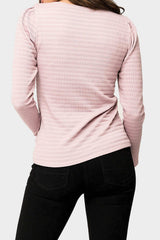 Juliette Square Neck Long Puff Sleeve Ribbed Tee