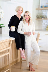 Front of Two Women wearing Serene Mornings Wide Leg Crop Pant