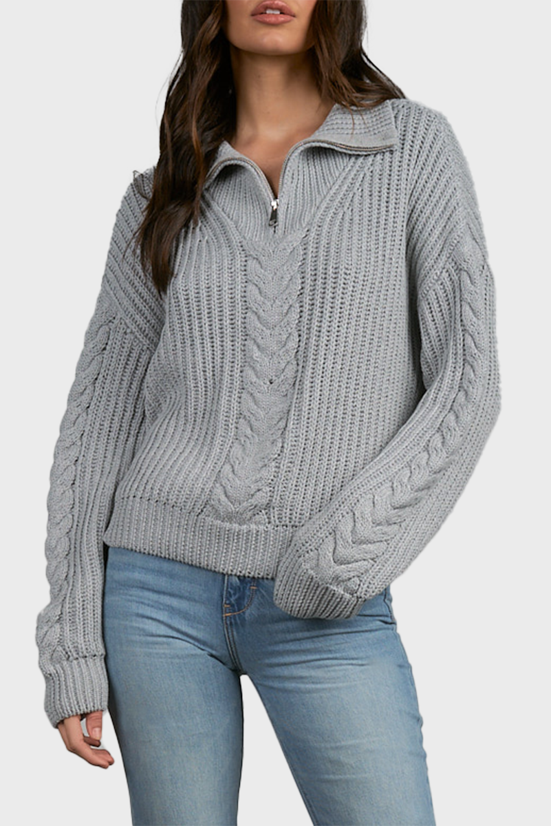 Elan Seed Stitch Shawl Collar Pullover Sweater