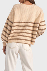 Elan Striped V-Neck Cardigan