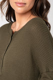Candace Long Sleeve Thermal Henley Tunic Top