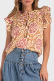 Elan Double Flutter Sleeve Top