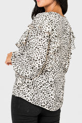 Ruffle Shoulder Blouse