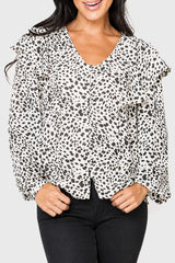 Ruffle Shoulder Blouse