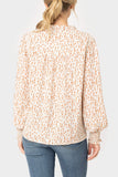 Long Sleeve Crochet Trim Blouse with Ruffle