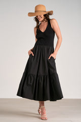 Elan Rhodes Mixed Media Maxi Dress