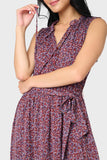 Sleeveless Button Placket Maxi Dress