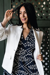 Notch Collar Blazer in White