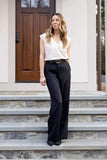 Lindsey of The Motherchic Wearing Stretch Twill Trouser in Black