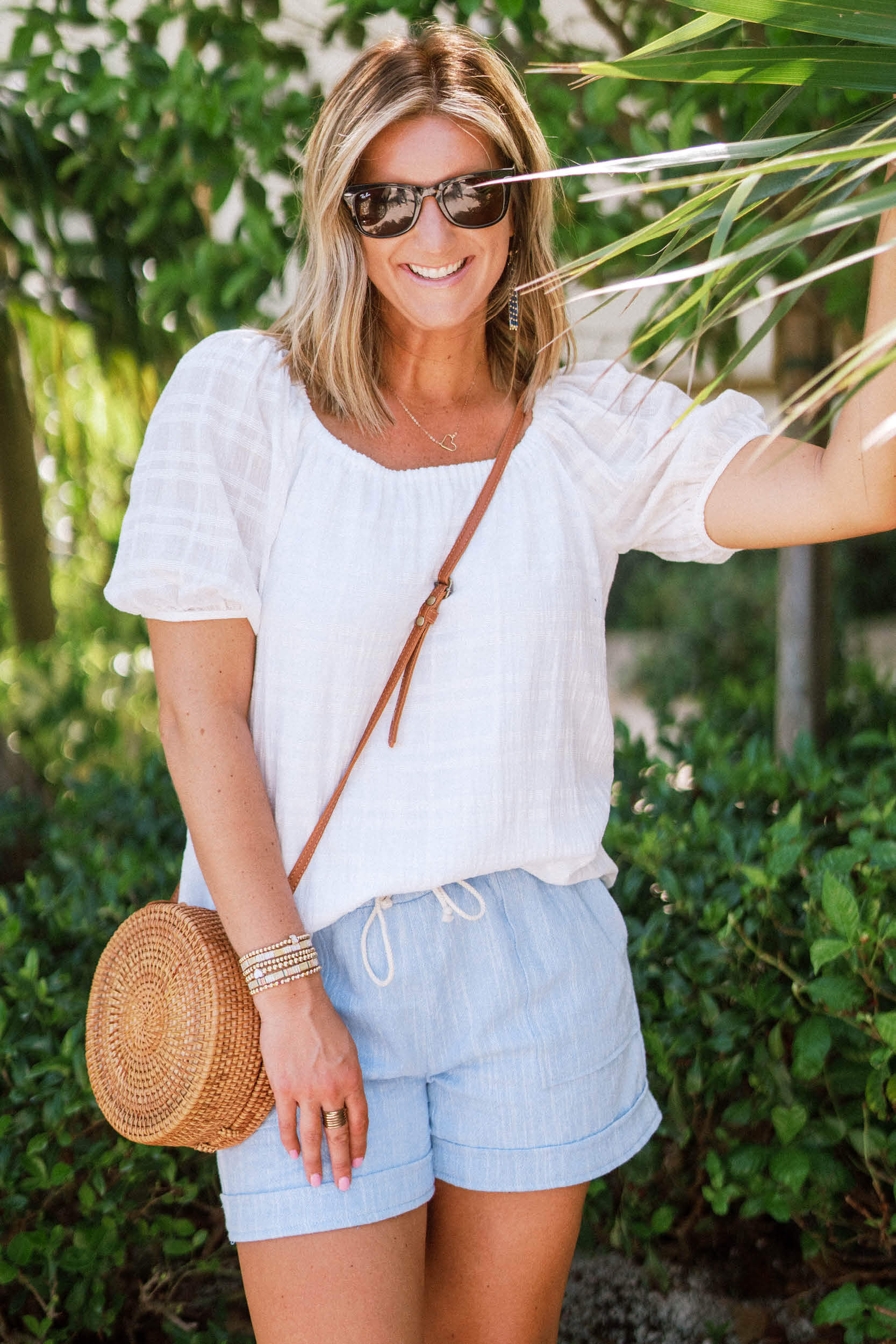 Front of Woman wearing Blue Favorite Summer Short