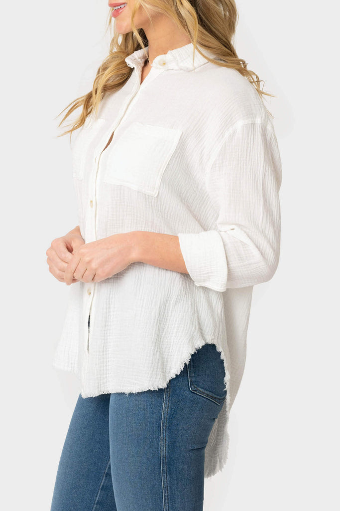 Beachside Gauze Button Front Shirt Gibsonlook