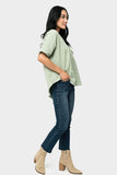Cotton Gauze Henley Top
