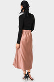 Whitney Satin Midi Skirt with Side Slit