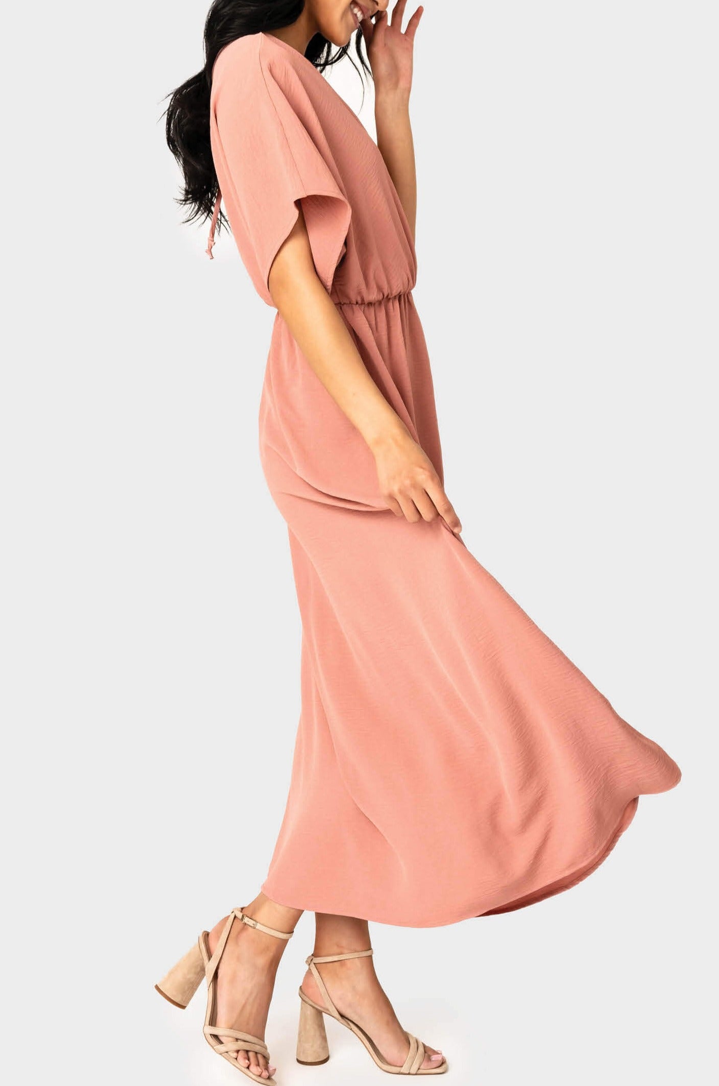 Tie Back Surplice Dress