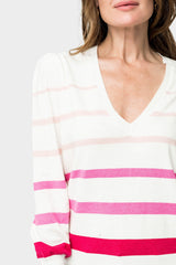 Cupid Striped Blouson Sleeve Sweater