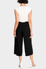 Belted Linen Cropped Trouser
