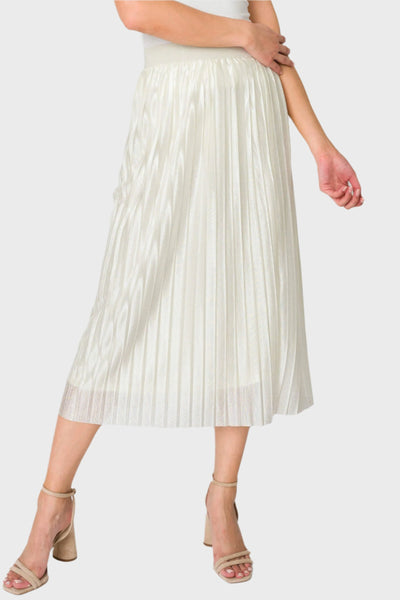 Star Shine Gold Pleated Midi Skirt