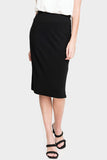 Women Wearing Essential Zippered Side Slit Ponte Skirt
