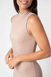 Mock Neck Luxe Knit Midi Dress