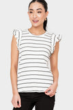 Flutter Sleeve Rib Knit Top