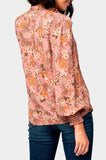 Long Sleeve Crochet Trim Blouse with Ruffle